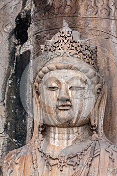 Buddha portrait in Longmen Grottoes. China.