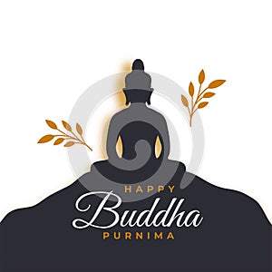 buddha purnima devotional background with golden leaves design
