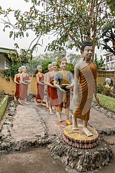 Buddha and redemption of Ananda at Wang Saen Suk monastery, Bang Saen, Thailand