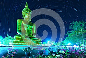 Buddha with rotating stars in Thailand