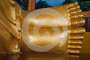 Buddha`s Feet Together in the Temple