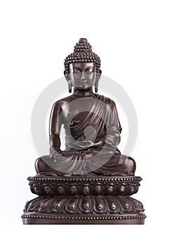 Buddha`s figure, brown color made of metal