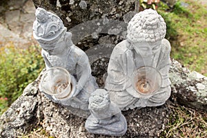 Buddha sculptures zenithal view photo
