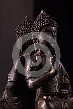 Buddha Shakyamuni`s figure in a pose vitarka mudra.