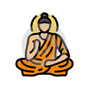 buddha siddhartha gautama color icon vector illustration