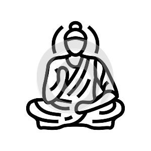 buddha siddhartha gautama line icon vector illustration