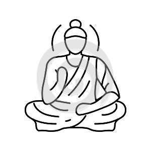 buddha siddhartha gautama line icon vector illustration