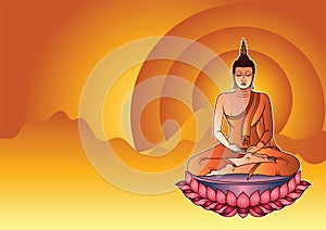 Buddha Siddhartha gautama on lotus