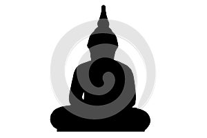 Buddha silhouette on a white background. photo
