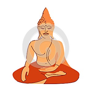 Buddha sitting in the lotus position. Dharmic religions, Buddhism, Hinduism.