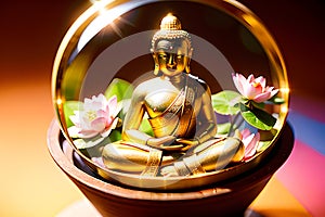 Buddha sitting in lotus seat pose. Illustration photo