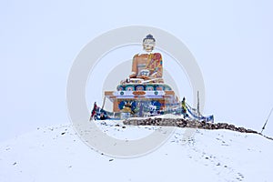 Buddha - Snow Covered Langza Village, Spiti Valley, Himachal Pradesh