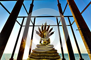 Buddha statue at abandoned pagoda