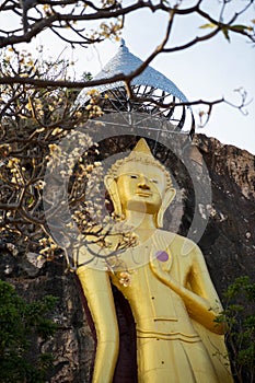 Buddha statue attached with hill