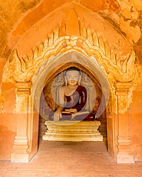 Buddha statue in a Bagan temple, Myanmar