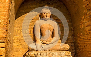 Buddha statue in a Bagan temple, Myanmar