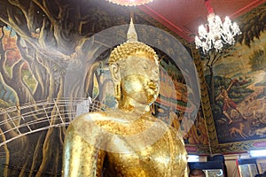 Buddha statue at Bang Phli Yai temple in Samut Prakan, Thailand