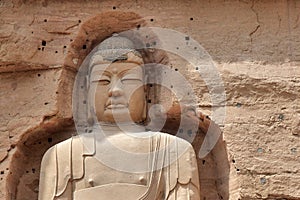 Buddha Statue at Bingling Cave Temple in Gansu province, China