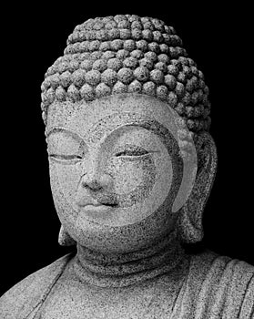 Buddha Statue in Black and White