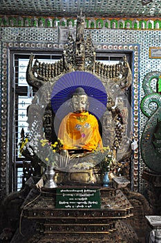 Buddha statue of Botataung Pagoda, Yangon, Myanmar.
