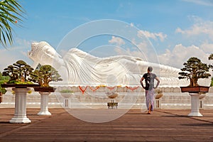 Buddha statue in buddhist temple Vihara Dharma Giri in Bali