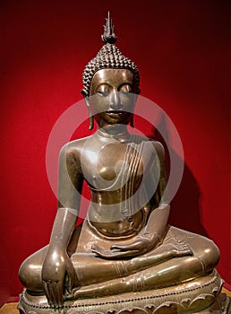 Buddha statue in calm rest pose. Shakyamuni Buddha is a spiritual teacher, one of the three world religions. Siddhartha