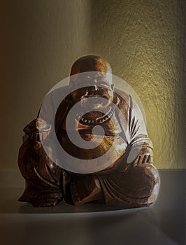 Buddha statue figurine ornament on golden background