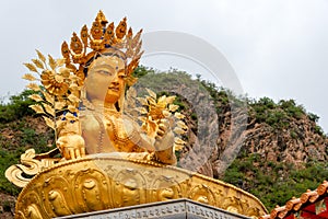 Buddha statue at Gonlung Champa Ling(Youningsi). a famous Monastery in Huzhu, Qinghai, China.