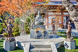Buddha statue with the Guardians at Hasedera Temple photo
