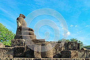 Buddha statue without head, Candi Sewu complex in Java, Indonesia