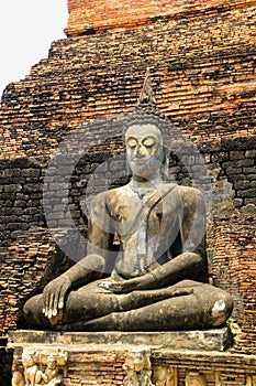 Buddha Statue In Historical Park Sukhothai, Thailand.