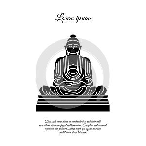 Buddha statue icon vector.  sign for mobile concept and web design. Buddha in meditation position outline vector icon. Buddhism