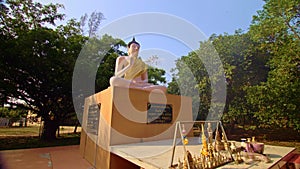 Buddha Statue on island Koh Chang. Travel Asia sacred pray tourism. Buddhist asian siam history. Concept traditional