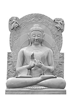 Buddha statue isolated against white