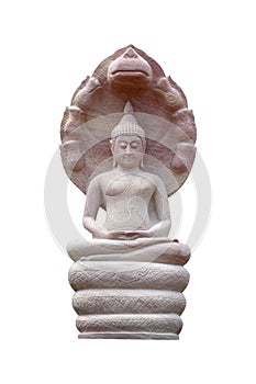 Buddha statue isolated against white