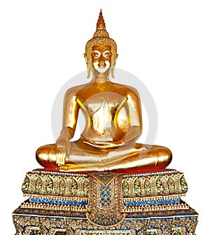 Buddha statue isolated on white.