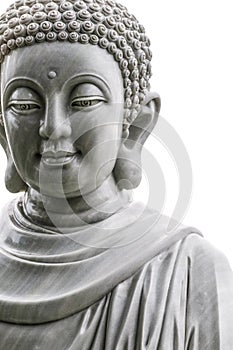 Buddha statue isolated on white background.
