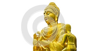 Buddha statue isolated on white background with clipping path