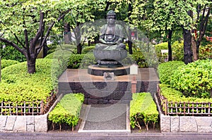 Buddha statue in Japanese garden