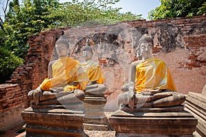 Buddha Statue and landscape view Wat Phutthaisawan at Phra Nakhon Si Ayutthaya, Thailand