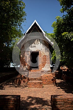 Buddha Statue and landscape view Wat Phutthaisawan at Phra Nakhon Si Ayutthaya, Thailand