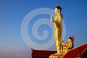 Buddha statue in Lanna style at Wat Phra That Doi Kham (Temple of the Golden Mountain) , ChiangMai, Thailand