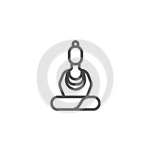 Buddha statue line icon
