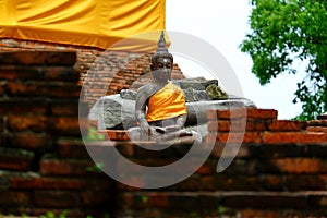 The Buddha statue is located outdoors.