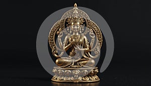 Buddha statue meditating on background