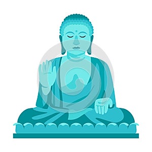 Buddha statue - modern flat design style single isolated image