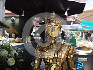 Buddha statue with motion blur of background