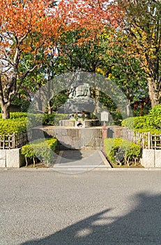 A Buddha statue outside Sensoji Temple in Tokyo