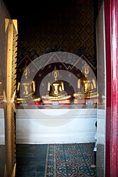 Buddha statue in at Phra Si Rattana Mahathat temple ,Phitsanulok Province, Thailandf