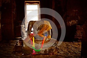 Buddha Statue in Prang Sam Yot Lopburi Landmark in thailand